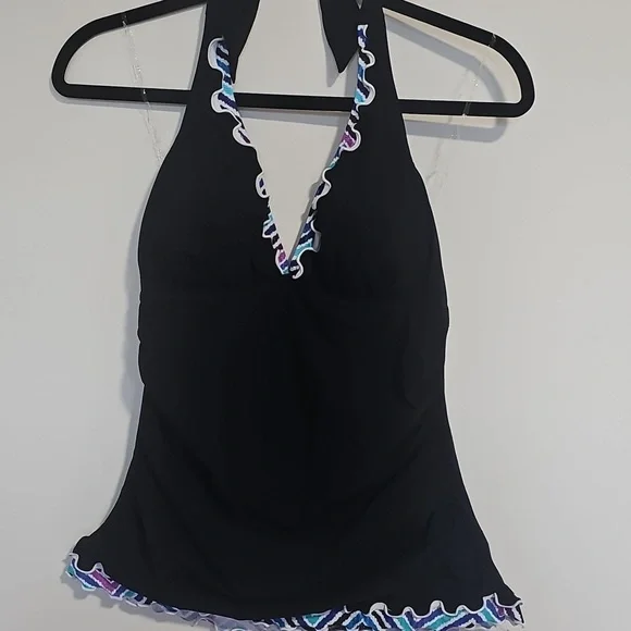 Profile by Gottex Womens Serendipity Ruffle Trim Halter Tankini Swim Top  - Picture 2 of 7